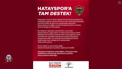 HATAYSPOR’UN YEMEĞİ DEFNE’DEN GİDECEK