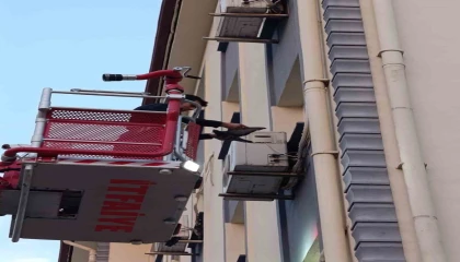 İskenderunda klima motoruna dolaşan kuş kurtarıldı