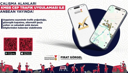 Kahramanmaraşta çalışma yapılan yollar KMBB Cep Trafik mobil uygulamasında
