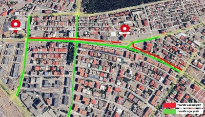 Kahramanmaraşta Trabzon Bulvarında geçici trafik düzenlemesi yapıldı