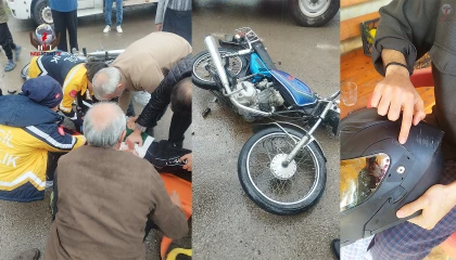 Kaskla yaşama tutunan motosikletli genç: Polisler doğru söylüyormuş