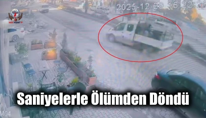 Koşarak karşıya geçen çocuk saniyelerle ölümden döndü