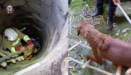 Kuyuya düşen köpeği itfaiye kurtardı