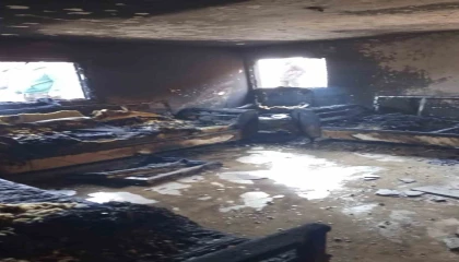 Reyhanlıda yanan ev kullanılmaz hale geldi