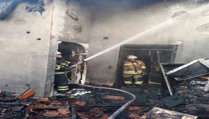 Samandağda ev yangını