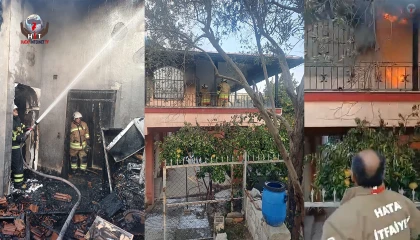 Samandağda ev yangını