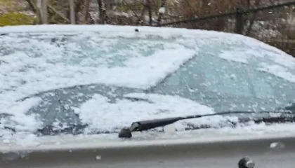 Tufanbeylide kısa süreli yağan kar sevindirdi