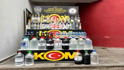 Adanada pet şişelerde satılacak sahte içkiler ele geçirildi