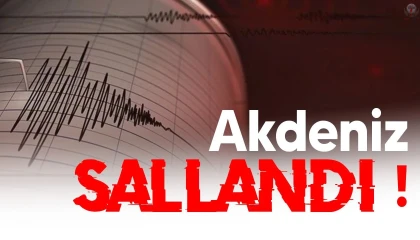 Akdeniz'de 4 büyüklüğünde deprem
