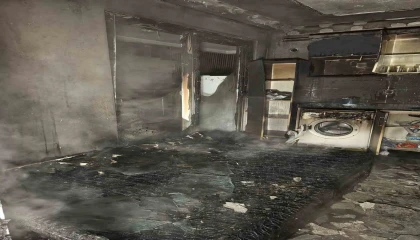 Alanyada apartman dairesinde yangın korkuttu