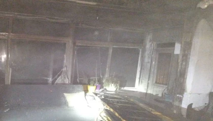 Alanyada müstakil evde çıkan yangın itfaiye ekiplerince söndürüldü