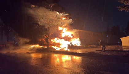 Antakyada şantiyede korkutan yangın