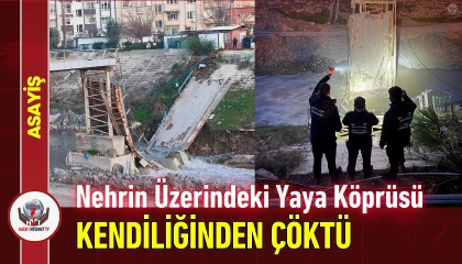 Asi Nehri üzerindeki yaya köprüsü çöktü