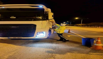 Burdurda yük taşıyan araçlara yönelik denetim