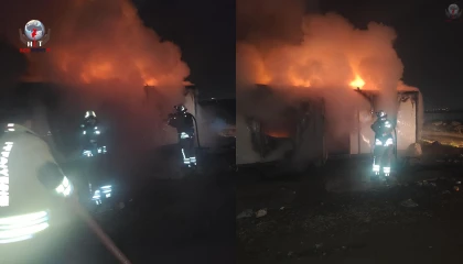 Hatayda konteyner alevlere teslim oldu