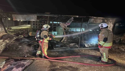 Hatayda yanan konteyner kullanılmaz hale geldi