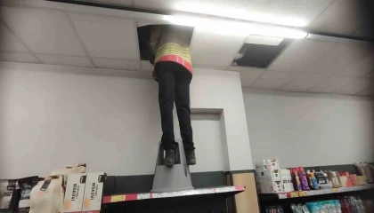 Havalandırma boşluğunda mahsur kalan kediyi itfaiye kurtardı