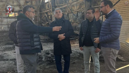 MÜDÜR BAL’DAN YANGINZEDE ESNAFA DESTEK