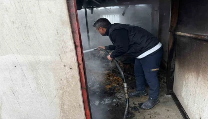 Osmaniyede müstakil evin kilerinde çıkan yangın söndürüldü