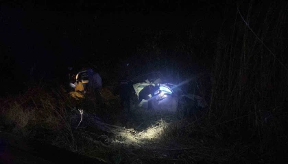 Refüje çarpan otomobil, dere yatağına düştü: 1 ölü, 3 yaralı