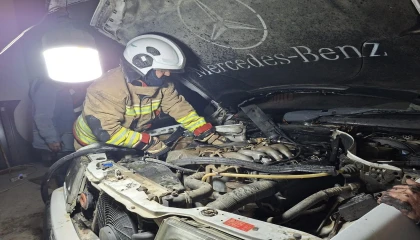 Samandağda otomobil yangını