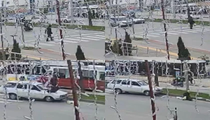 Yaya geçidinden geçerken otomobil çarptı: O anlar kamerada