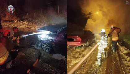 Yayladağında otomobil yangını