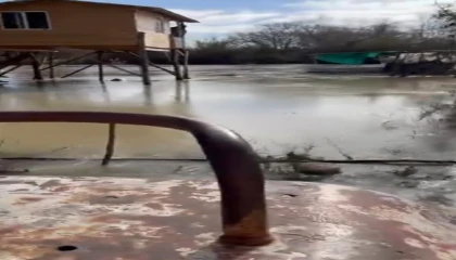 Antalya Serikte taşan ırmak suları tarım arazileri ve caddeleri sular altında bıraktı