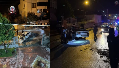 Erzinde bahçe duvarına çarpan otomobilin sürücüsü yaralandı