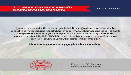 Fekede taşımalı eğitime 1 gün ara verildi