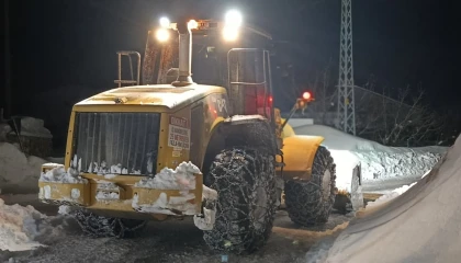 Göksun kırsalında kar mesaisi