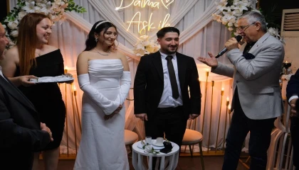 Kemer Belediyesi Kadınlar Lokalinde ilk nişan merasimi