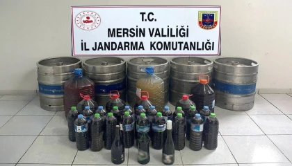 Mersinde 685 litre sahte içki ele geçirildi
