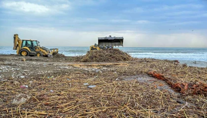 Mersinde selin izleri sahillerden siliniyor