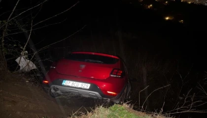 Osmaniyede otomobil uçuruma yuvarlandı: 1 yaralı
