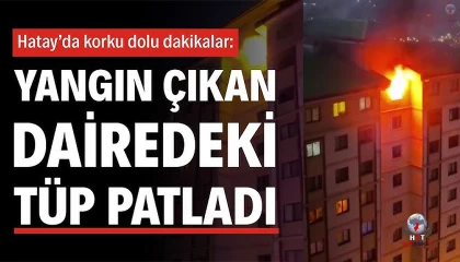 Yangında evdeki tüp patladı: Binada mahsur kalan 13 kişiyi itfaiye ekipleri kurtardı