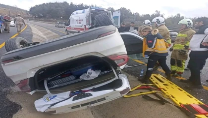 Yayladağında takla atan otomobilin sürücüsü yaralandı