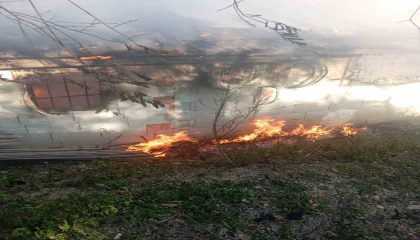 Antakyada müstakil ev alevlere teslim oldu