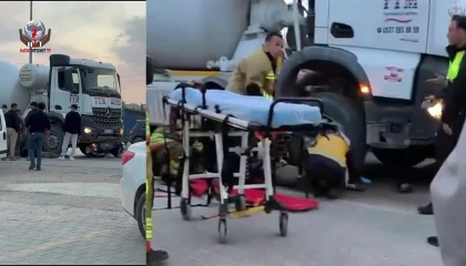 Beton mikseriyle çarpışan motosikletin sürücüsü yaralandı
