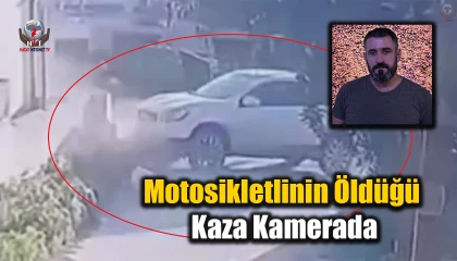 Hatayda motosiklet sürücüsünün öldüğü kaza anı kamerada