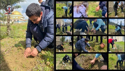 Hatay’da öğrenciler yetiştirdikleri fidanları toprakla buluşturdu