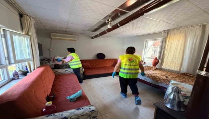 Kepezden şehit ve gazi evlerinde bayram temizliği