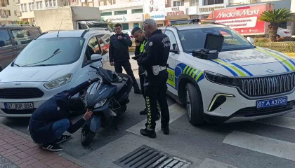 Motosikletini devirdi, 48 bin ceza yedi