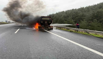 Osmaniyede akaryakıt tankerinde çıkan yangın söndürüldü
