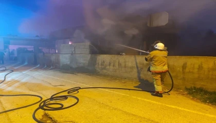 Reyhanlıda konteyner alevlere teslim oldu