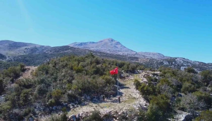 Türkiyenin en güneyindeki mahallede 7 tepede, 7 bayrak göndere çekildi