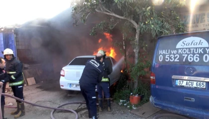 15 gün önce taşıdığı işyeri gözlerinin önünde küle döndü