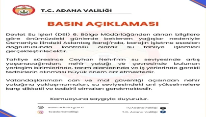 Adana Valiliğinden taşkın uyarısı