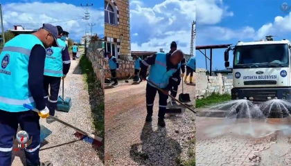 Antakya Belediyesi, Suvatlı Mahallesinde temizlik çalışmalarını sürdürüyor