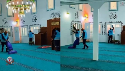 Antakyada ibadethane temizliği çalışmaları sürüyor